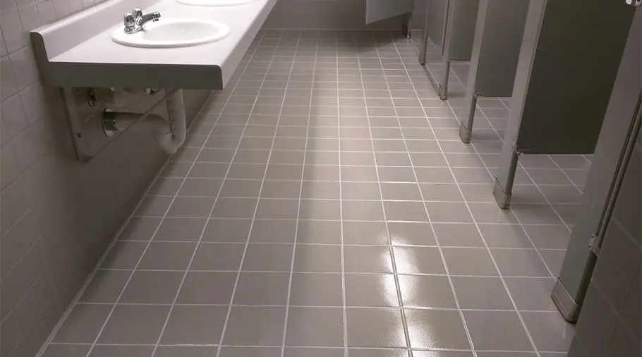 clean restroom floor