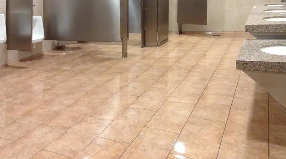 shiny restroom floor